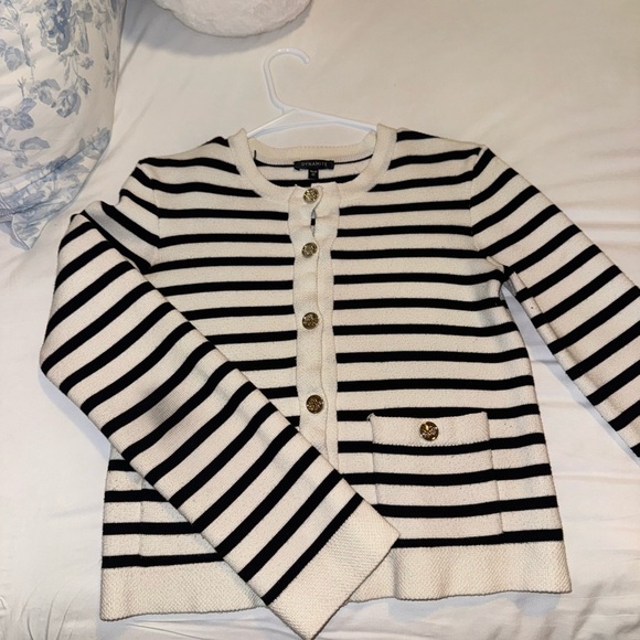 Dynamite Black and Cream Striped Cardigan - Picture 1 of 2